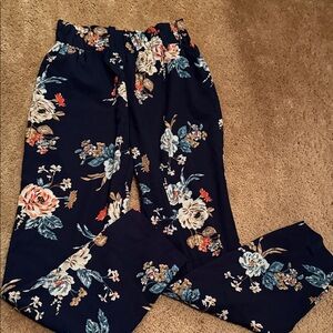 SHEIN Navy Floral Pants